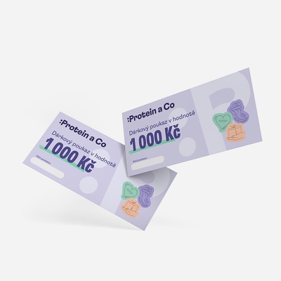 ProteinaCo Dárkový poukaz 500 Kč, 1 000 Kč, 1500 Kč Hodnota: 1 000 Kč