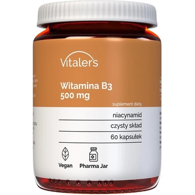 Vitaler's Витамин B3, 500 mg, 60 капсули, Vitaler's (407276 (VIT-0727) VIT)