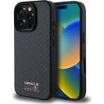 Red Bull Racing Калъф Red Bull за iPhone 16 Pro Max, MagSafe Real Carbon Fiber Logo Shiny - Черен