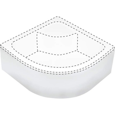 DEANTE Deep bílá Kryt na sprchovou vaničku, půlkulatý, 90x90 cm KTD_041O