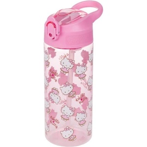 Baagl BAAGL Тританова бутилка за напитки със сламка Hello Kitty Sweet Leopard, 500 мл (A-36430)
