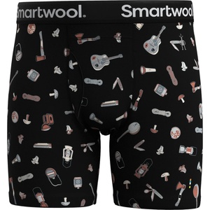 Smartwool Мъжко мериносово термобельо Smartwool Merino Print Boxer Brief Boxed Merino base layer - Black Gone Camping (015-1637-0711)