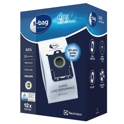 Electrolux Комплект торбички за прахосмукачка Electrolux E201SM s-bag® Classic Long Performance MultiBag - 12 броя (E9001684811)