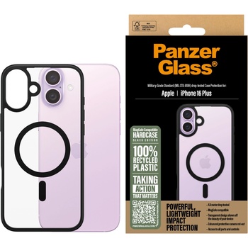 Panzer Калъф PanzerGlass - HardCase Black MagSafe, iPhone 16 Plus, прозрачен (5715685003240)
