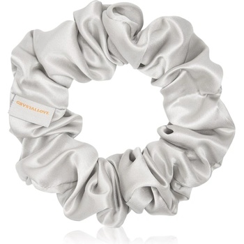 Crystallove Silk Scrunchie копринен ластик за коса Silver