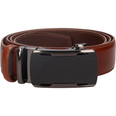 Pánský kožený opasek s automatickou sponou Belt Toro Oliver hnědá