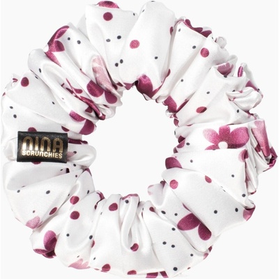 Nina Scrunchie - Saténová gumička pre kučeravé vlasy - velvet flora M