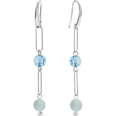 Spark stříbrné modré Trilliant KW4706AQ6AQM Aquamarine