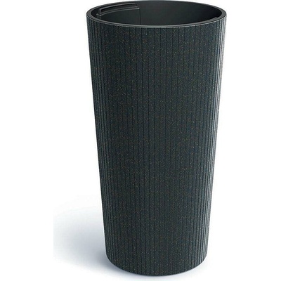 Prosperplast Kvetináč Lamie Štíhly Eco Drevo antracit, 30 cm