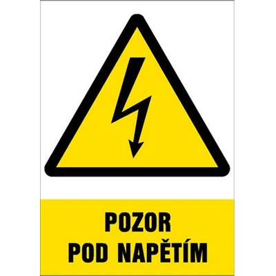 Značka Pozor - Pod napětím, samolepicí fólie, 74 × 105 mm BZ FB309