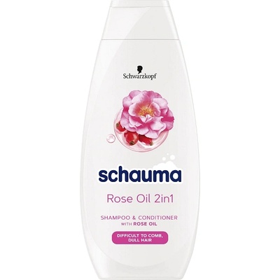 Schauma Шампоан и балсам Schauma 2in1 Rose Oil, С масло от роза, За коса, която трудно се разресва, 400 мл (656695)
