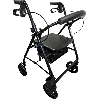 Rehafund Rf-610/cza chodítko 4-kolesové pre seniorov čierne