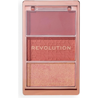 Makeup Revolution Blush Icon Palette paleta tvářenek Aura Points Rose 9,8 g