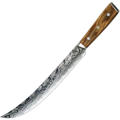 IZMAEL Damaškový kuchynský nôž Yukari Slaughter/Hnedá 26 cm