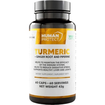 Human Protect Turmeric with Ginger Root | with 95%Curcuminoids & 5% Gingerols [60 капсули]
