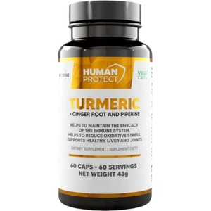 Human Protect Turmeric with Ginger Root | with 95% Curcuminoids & 5% Gingerols [60 капсули]