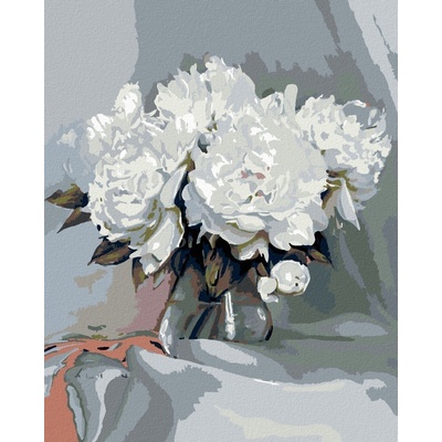 Zuty Диамантено рисуване Бели божури (D00-040-050-80523)
