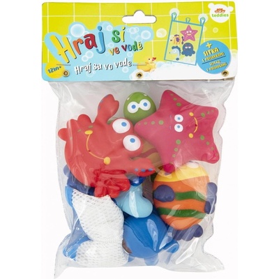 Teddies Zvieratká do vane 6 ks so sieťkou guma