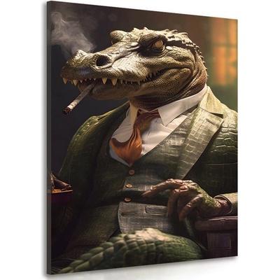 Obraz zvířecí gangster krokodýl - 100x150