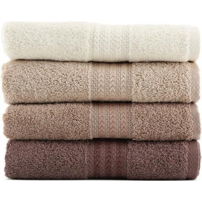 Foutastic Rainbow ručník hnědá béžová 4x střední ručník 50x90