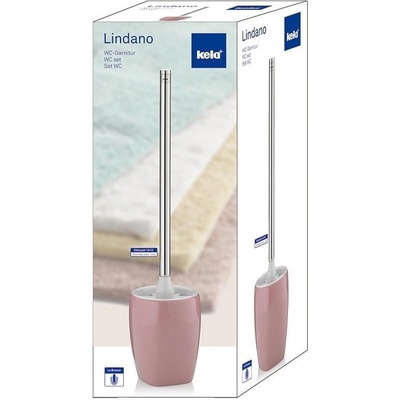 Kela WC štětka LINDANO keramika růžová 45 cm KL-20334