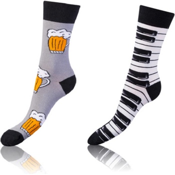 Bellinda CRAZY SOCKS 2x - Забавни чорапи 2 чифта - черен - бял Bellinda | Cheren | МЪЖЕ | 35-38
