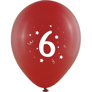 Image 1 of Globos Festival БАЛОНИ 10 БР. 12" - 30 СМ С ПЕЧАТ - ЦИФРА 6