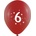 Globos Festival БАЛОНИ 10 БР. 12" - 30 СМ С ПЕЧАТ - ЦИФРА 6