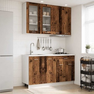 vidaXL Кухненски единица LYON 4 бр. Старо дърво Инженерна дървесина (3438361)