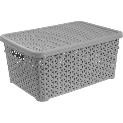 Orion Box Ratan domácí potřeby s víkem 10 l šedý