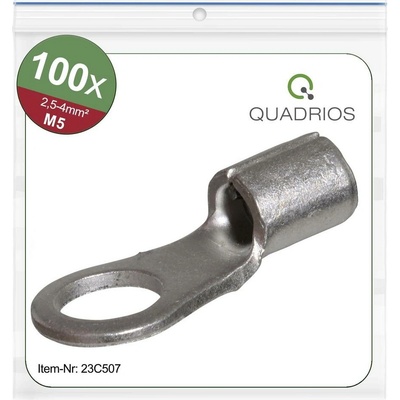Quadrios 23C507 guľaté káblové oko Prierez=4 mm² Ø otvoru=5.3 mm neizolované 100 ks
