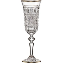 Bohemia Crystal Ručne brúsené poháre na šampanské Felicie Line Gold 2 x 150 ml