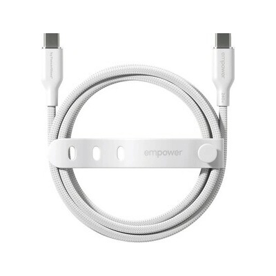 PanzerGlass EM86681 empower 240W opletený nabíjecí USB-C na USB-C 2m bílý