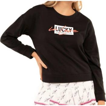 Lucky in Love Дамска блуза с дълъг ръкав Lucky in Love Core Signature Lucky In Love Pullover - Черен