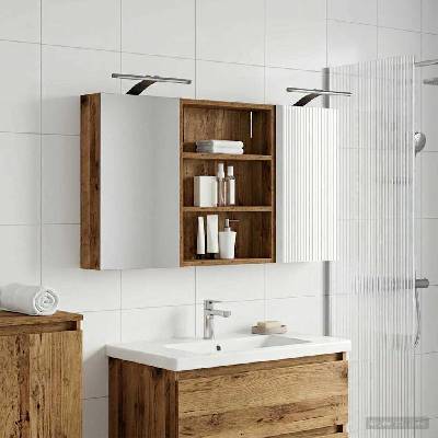 vidaXL Комплект шкафове за баня с рафт 3 pcs 100 x 10, 5 x 50 см (3403694)