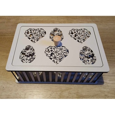 Konstrukce pro vyplétané košíky s víkem 30x20x10cm typ 4 ŠEDÁ
