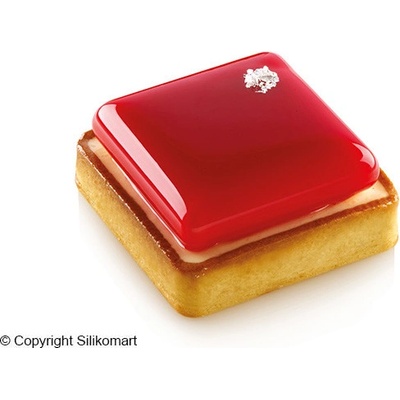 Silikomart Formičky na tartaletky KIT TARTE RING čtverec 8x8 cm 6 ks ráfků