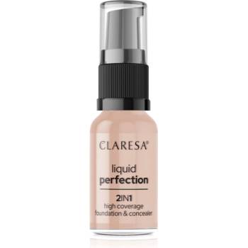 Claresa Liquid Perfection 2in1 високо покривен фон дьо тен цвят 104 Nude 18 гр