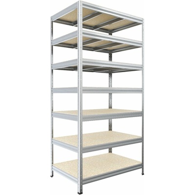 Biedrax Regál do spíže 35 x 90 x 210 cm, pozink, 7 polic OSB 10 mm, nosnost 300 kg na polici