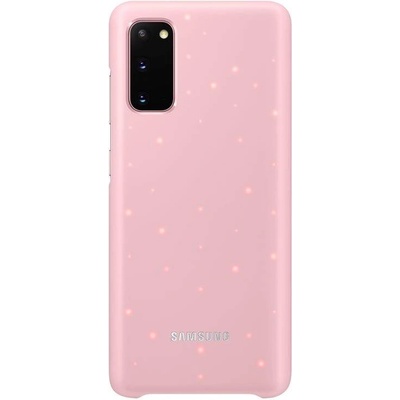 Samsung LED Cover EF-KG980CP - оригинален заден кейс, през който виждате информация от Samsung Galaxy S20 (розов)
