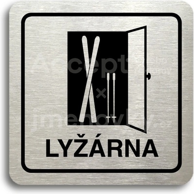 ACCEPT Piktogram lyžárna - stříbrná tabulka - černý tisk