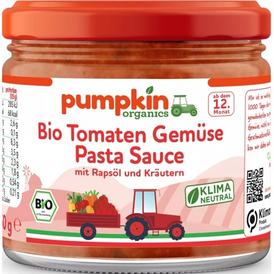 Pumpkin Organics BIO Omáčka na cestoviny Paradajková zeleninová 250 g