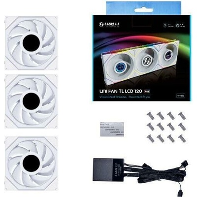 Lian Li UNI FAN TL 120 LCD Series ARGB 3ks White 12TLLCD3W