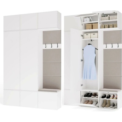 TP Living Předsíňová stěna Haga 2Sz1W 150 cm bílá