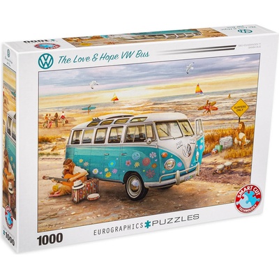 EUROGRAPHICS Пъзел Eurographics от 1000 части - Бусът VW на любовта и надеждата, Грег Джордано (60005310)