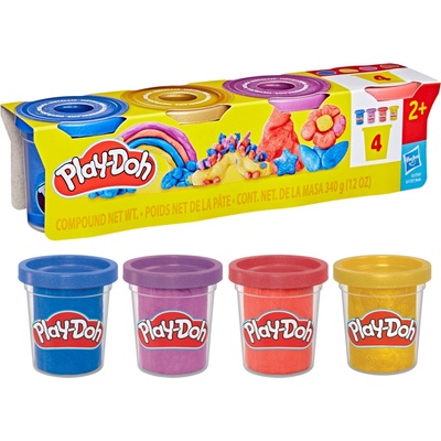 Play-Doh HASBRO 4ks kelímků metalické barvy