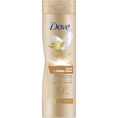 Dove Nourishing Body Care Visible Glow samoopaľovacie mlieko Fair-Medium 250 ml