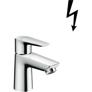 Hansgrohe Talis E - Едноръкохваткова смесителна батерия за умивалник 80 с комплект за оттичане с тяга, за безнапорни бойлери, хром 71707000 (71707000)