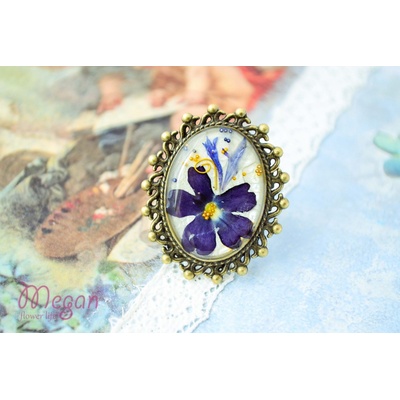 Meganflo Пръстен антик "Синя вербена