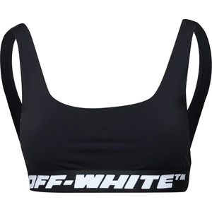 OFF WHITE Women's Logo Band Non Wired Low Impact Sports Bra - Black No Color